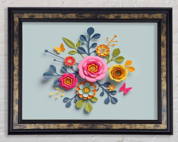 Three Dimensional Flowers Framed Print