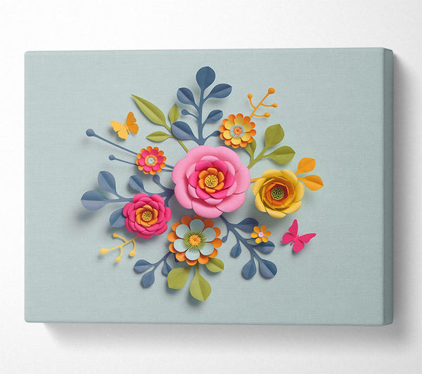  A Canvas Print of Three Dimensional Flowers Canvas Print