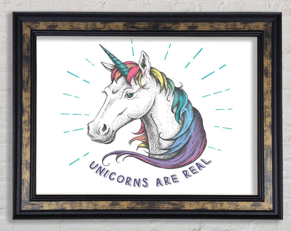 Unicorns Are Real Framed Print