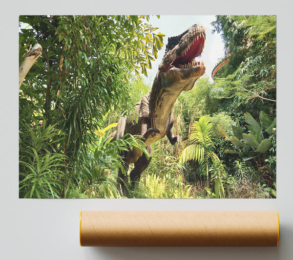 T-Rex Attack Giclee Print