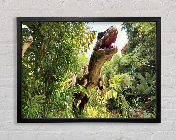 T-Rex Attack Framed Print