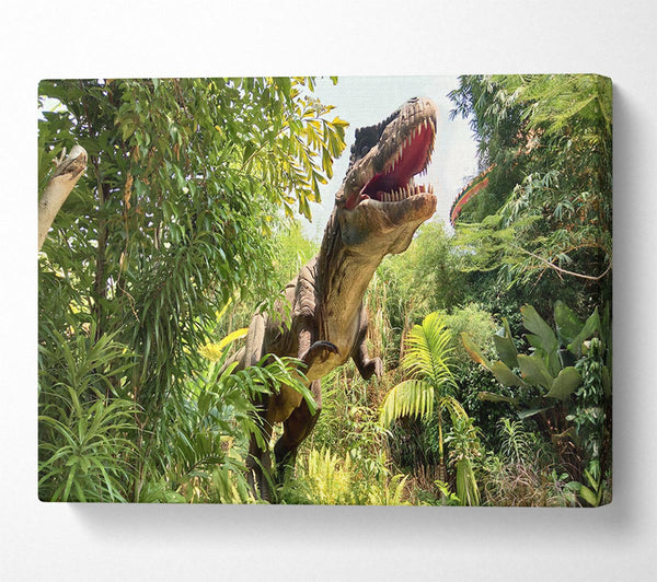  A Canvas Print of T-Rex Attack Canvas Wall Art