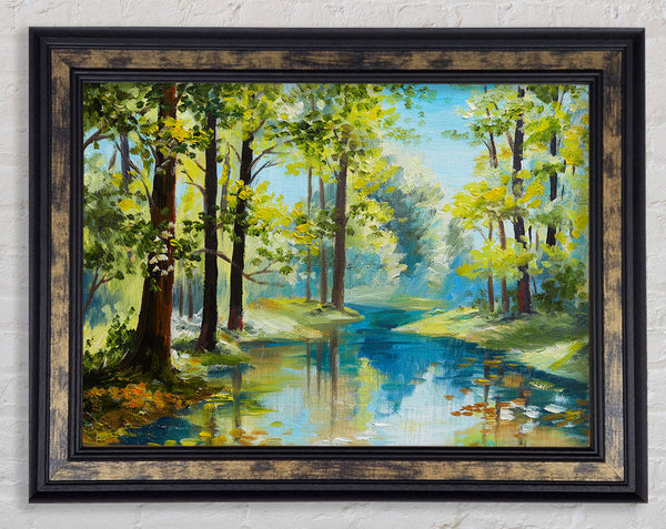 The Forest Painting Green Framed Print