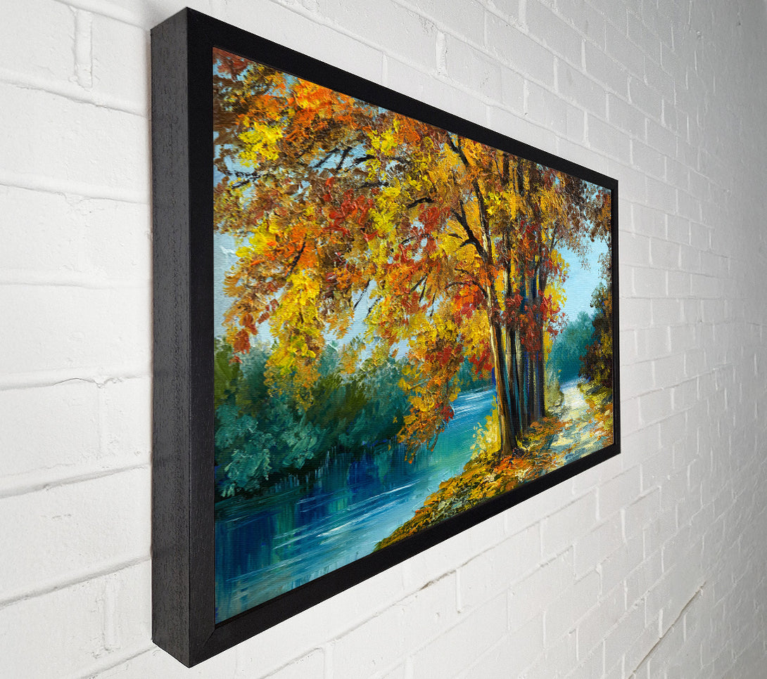  A Canvas Print of Autumn Tree Branches Painting Canvas Wall Art