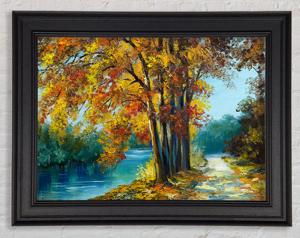 Autumn Tree Branches Painting Framed Print
