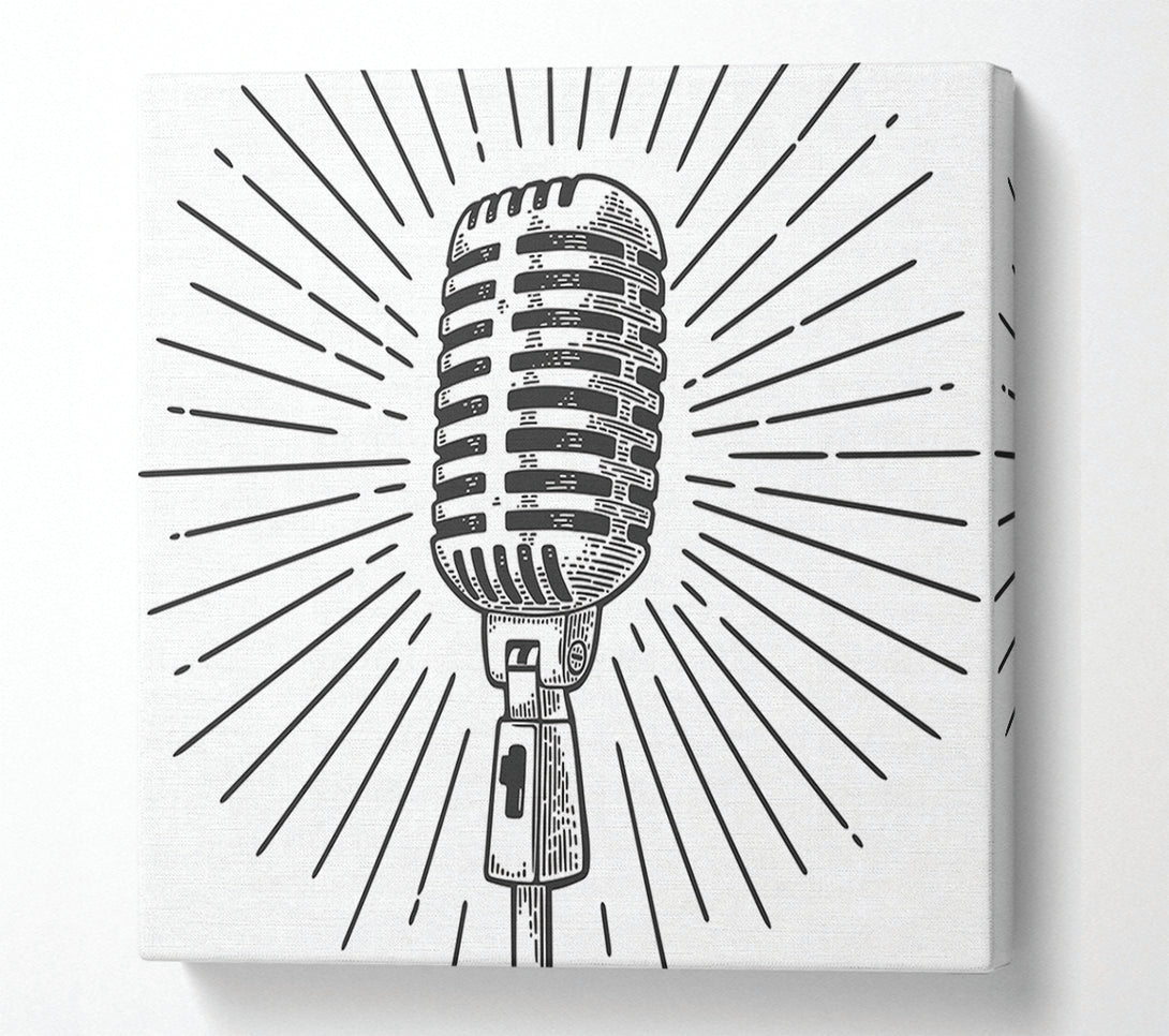  A Canvas Print of Retro Microphone Canvas Wall Art