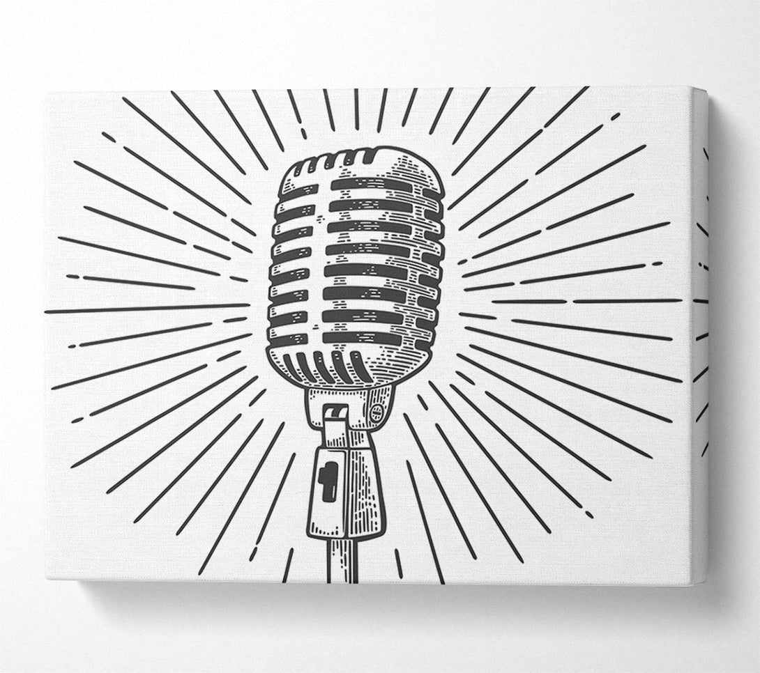  A Canvas Print of Retro Microphone Canvas Wall Art
