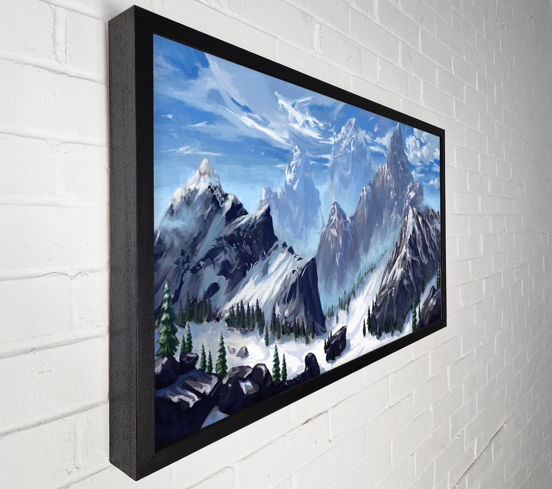  A Canvas Print of Sharp Mountain Snow Canvas Wall Art