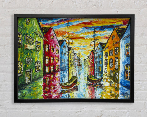 The Sea Village Painted Two Framed Print