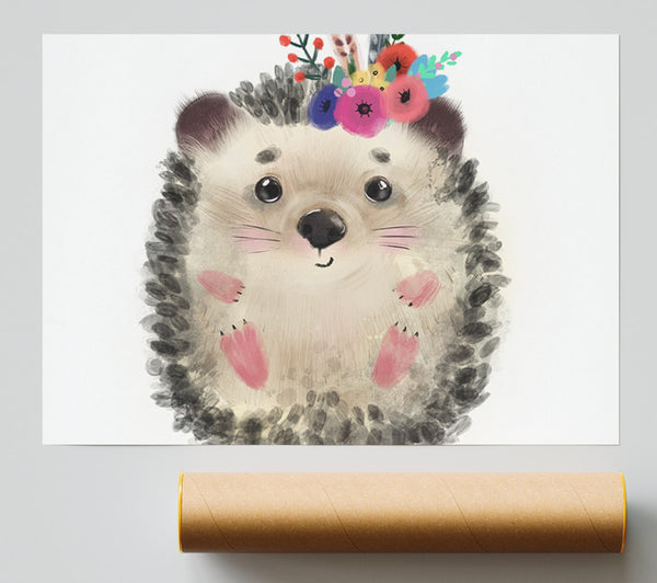 The Curled Up Hedgehog Poster