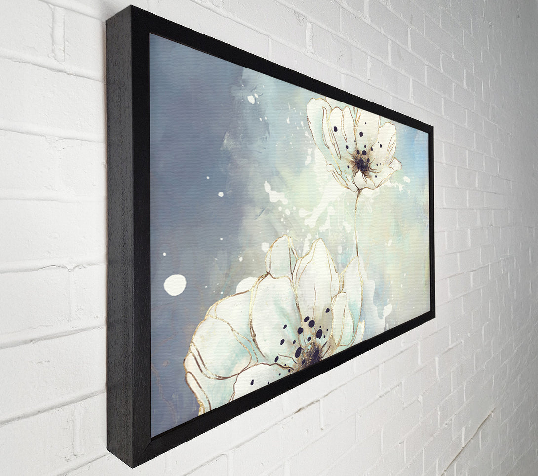  A Canvas Print of White Flowers In Abstract Canvas Art