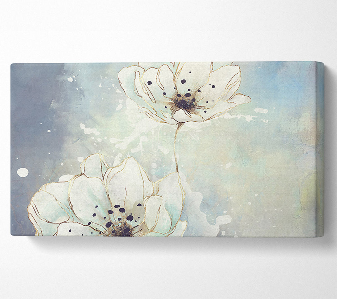  A Canvas Print of White Flowers In Abstract Canvas Art