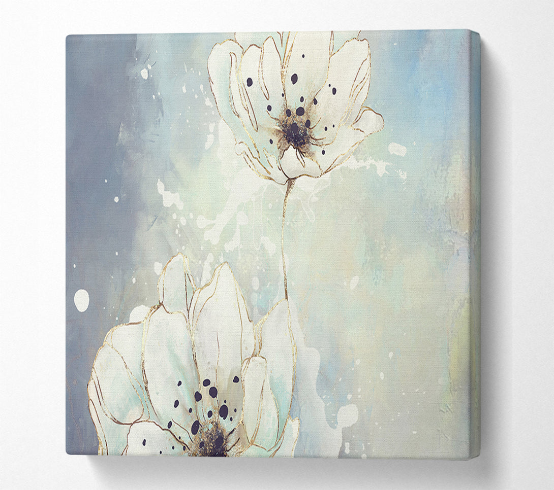 A Canvas Print of White Flowers In Abstract Canvas Art