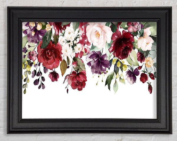 Flowers Falling From Above Framed Print