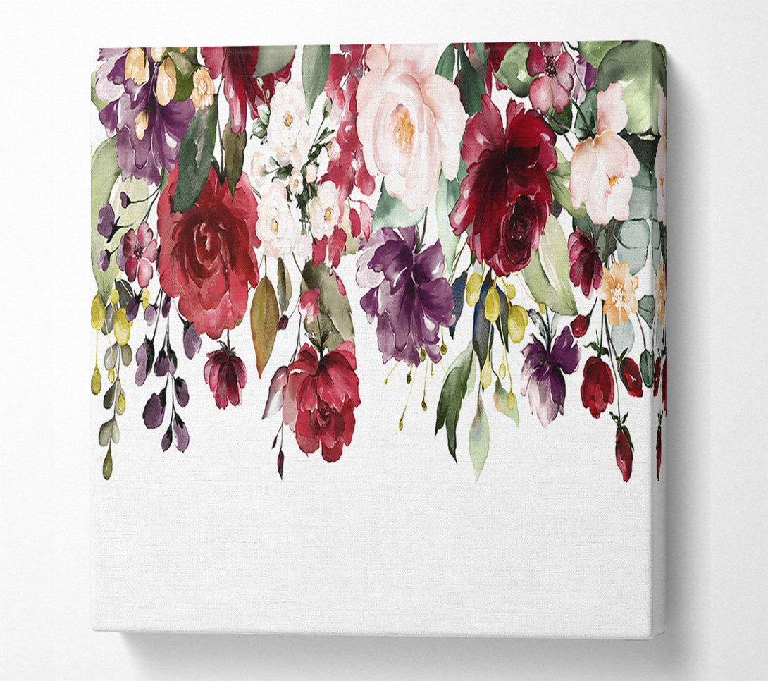  A Canvas Print of Flowers Falling From Above Canvas Art