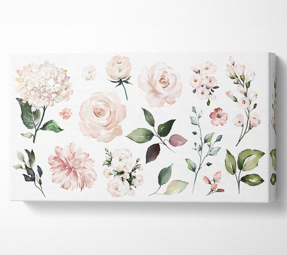  A Canvas Print of Montage Of Pink Flowers Canvas Wall Art