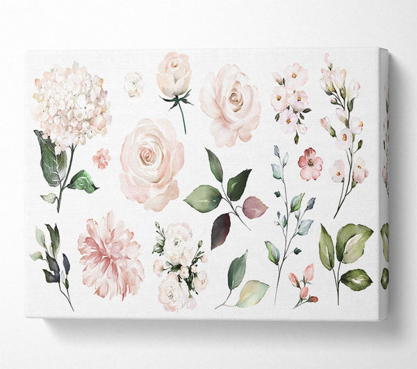  A Canvas Print of Montage Of Pink Flowers Canvas Wall Art