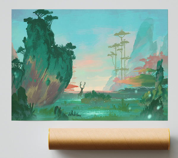 Curved Mountain Side Giclee Print