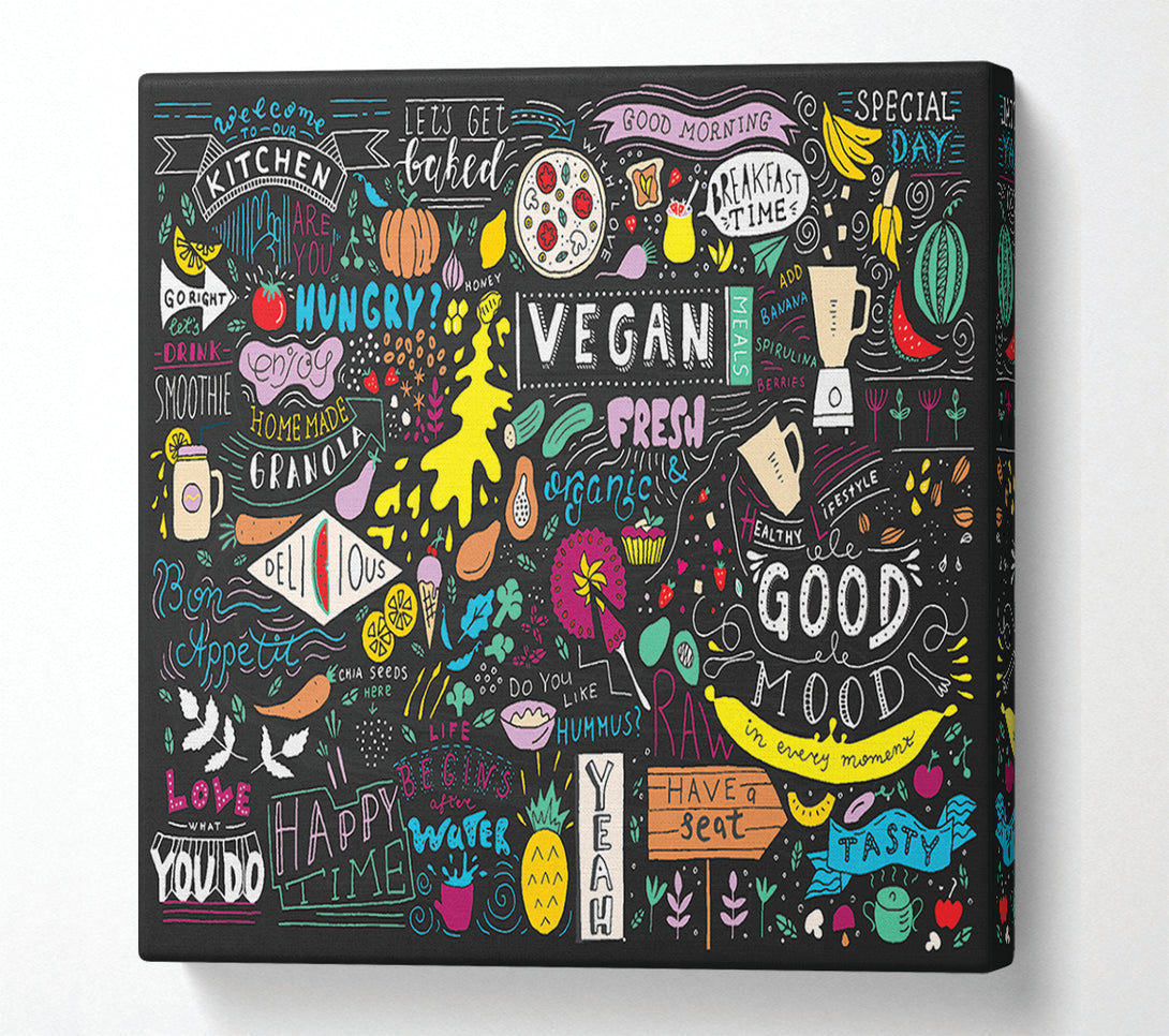  A Canvas Print of Vegan Good Mood Colour Canvas Print
