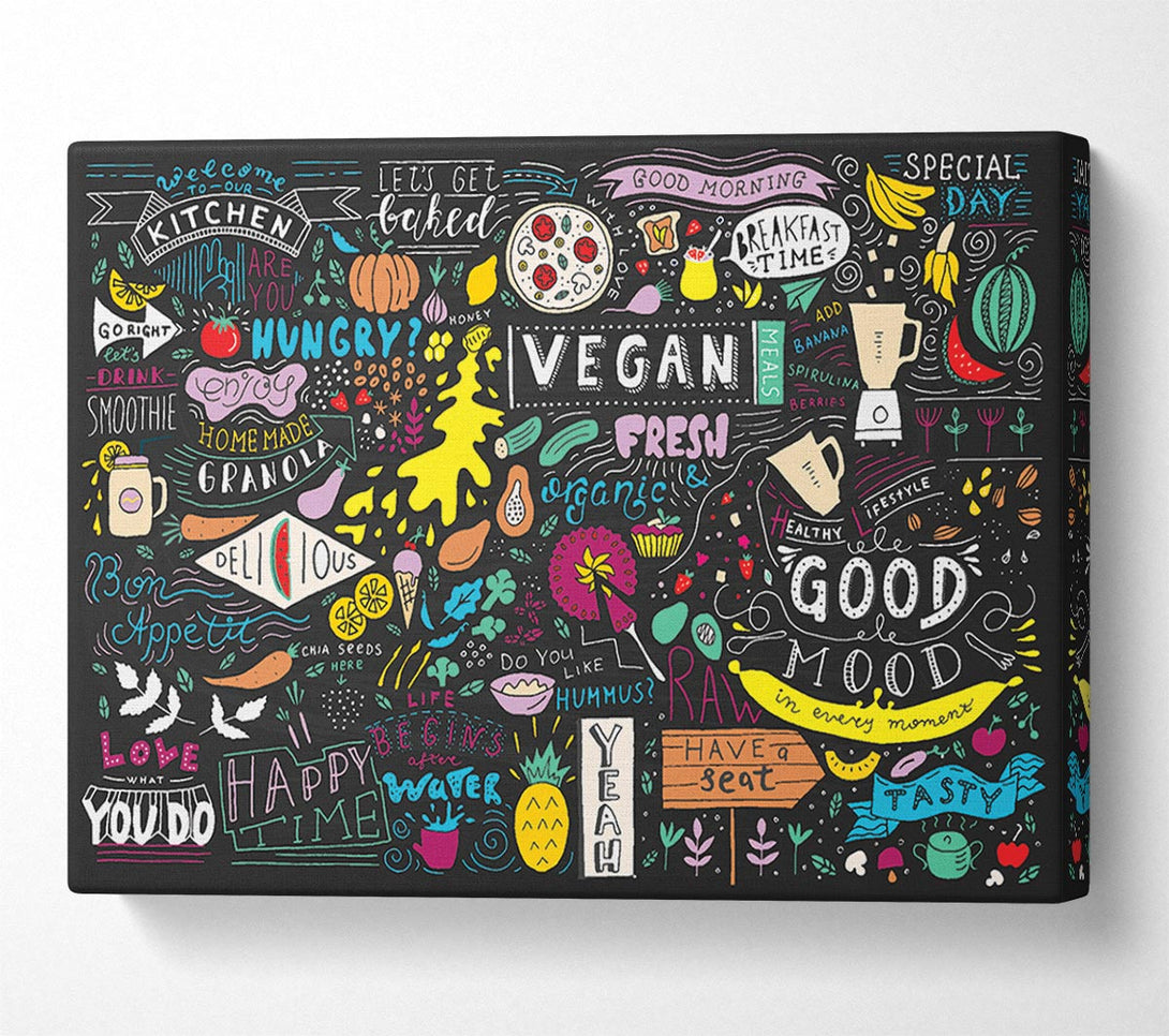  A Canvas Print of Vegan Good Mood Colour Canvas Print