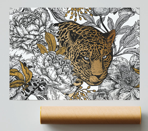 Stunning Leopard Flowers Print