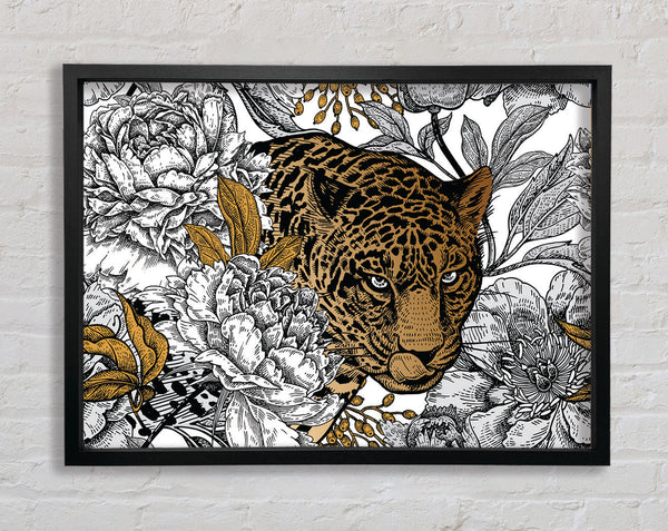 Stunning Leopard Flowers Framed Print