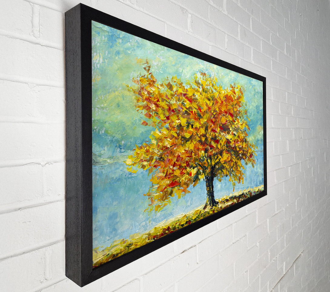  A Canvas Print of Tree Burns Orange Canvas Wall Art