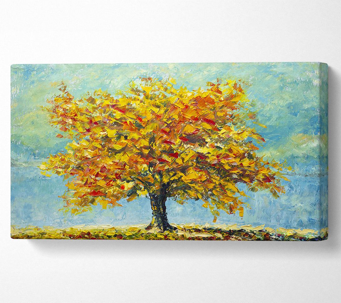  A Canvas Print of Tree Burns Orange Canvas Wall Art