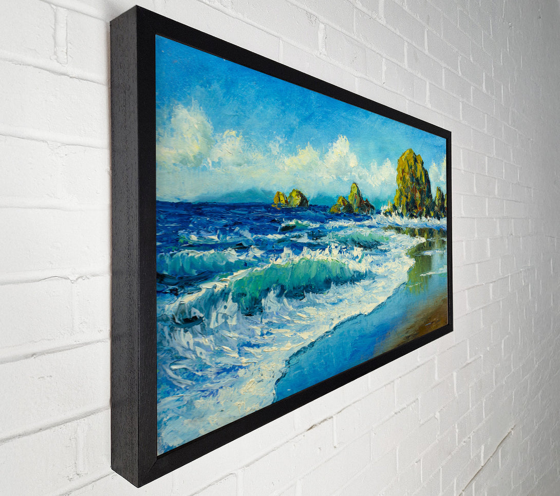  A Canvas Print of Ocean Spreading On The Sand Canvas Print
