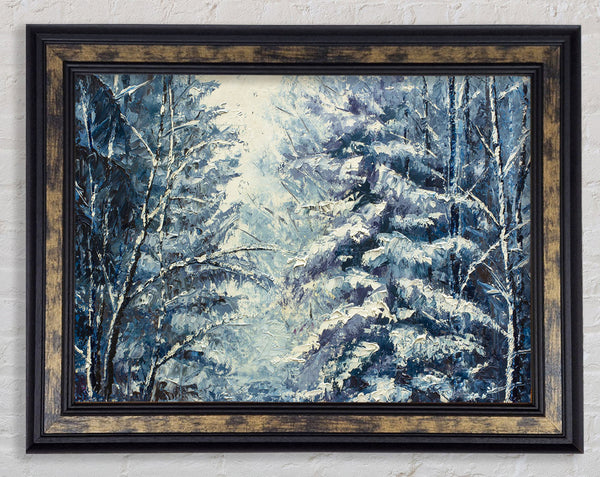 Snow On The Trees Winter Land Framed Print