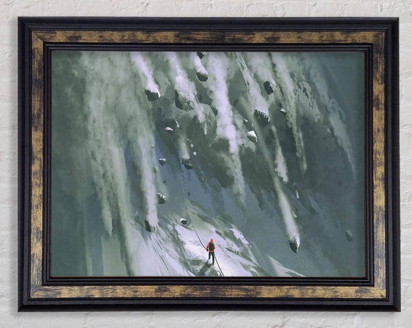 Avalanche Ski Framed Print