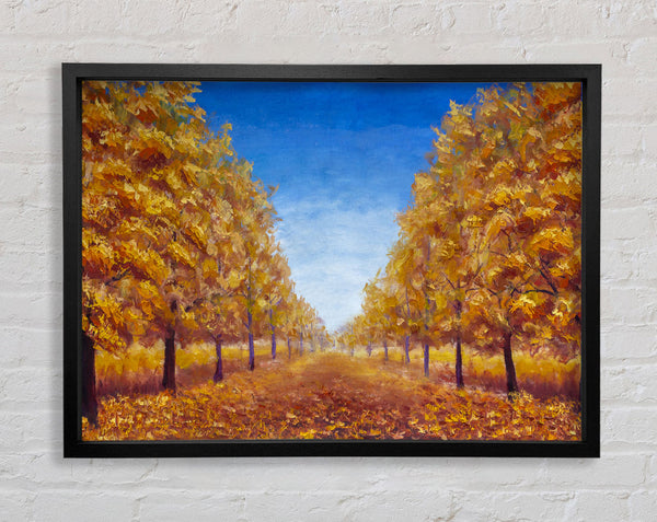 The Road Through The Orange Forest Framed Print