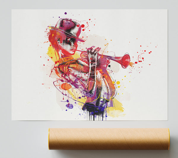 Playing The Horn Poster