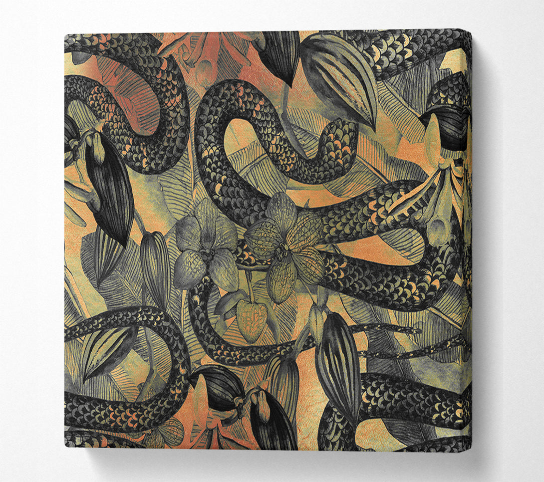  A Canvas Print of The Snakes And Flowers Canvas Print