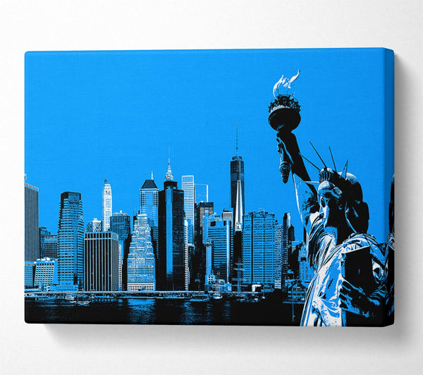  A Canvas Print of The Statue Of Liberty Blue Canvas Art