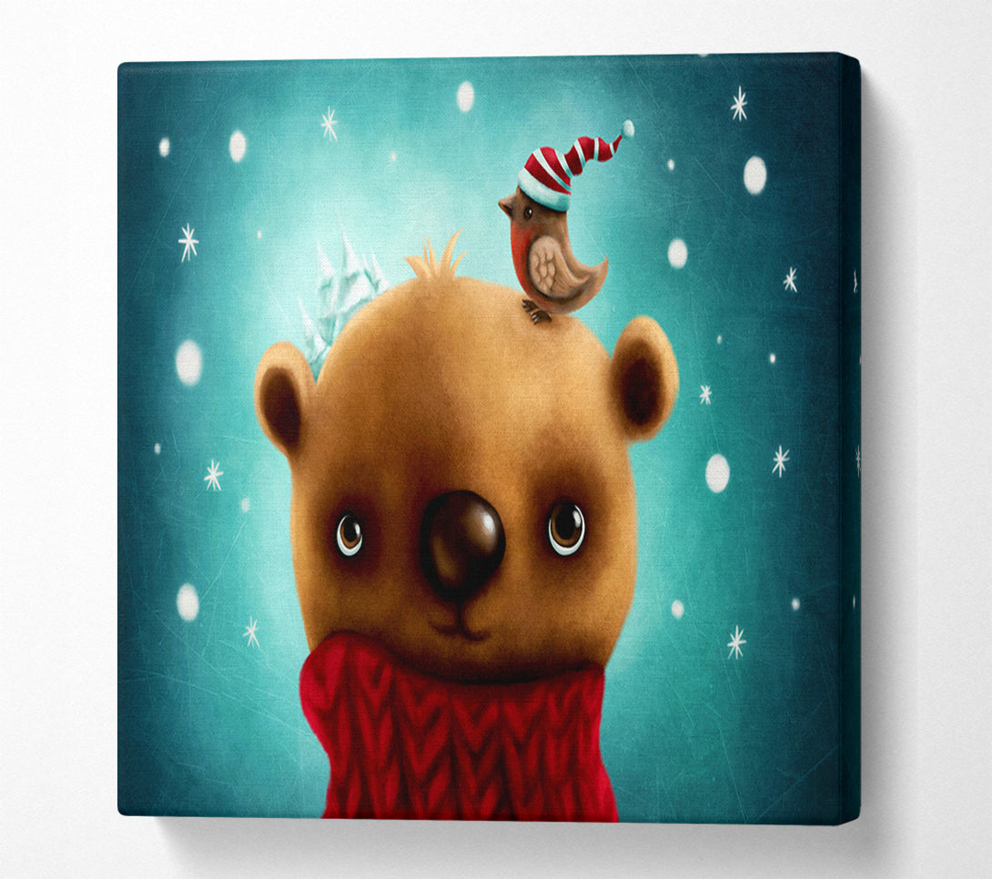  A Canvas Print of Little Bear And Robin Canvas Art