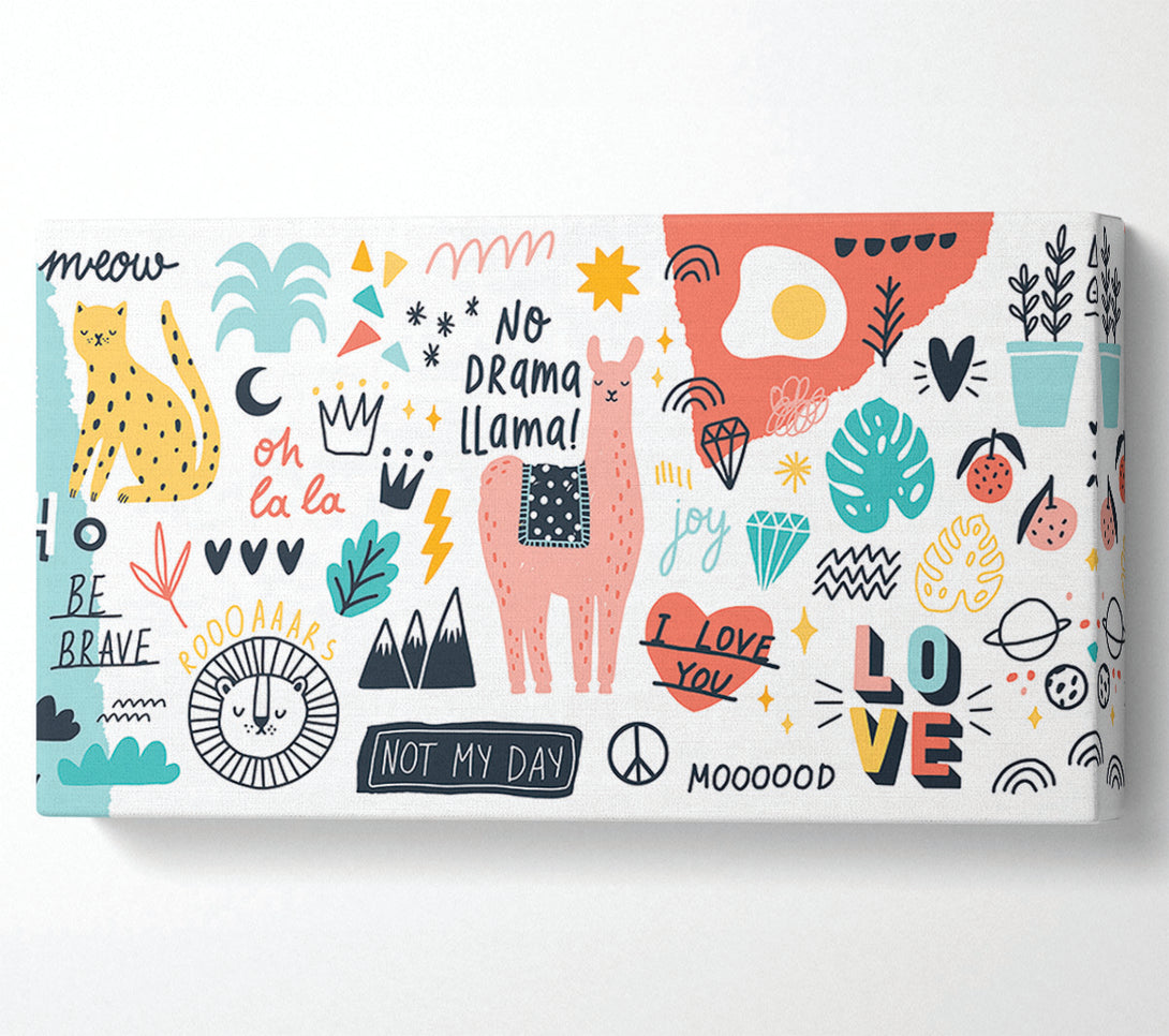  A Canvas Print of No Drama Llama Canvas Print