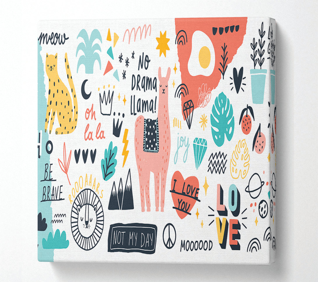  A Canvas Print of No Drama Llama Canvas Print