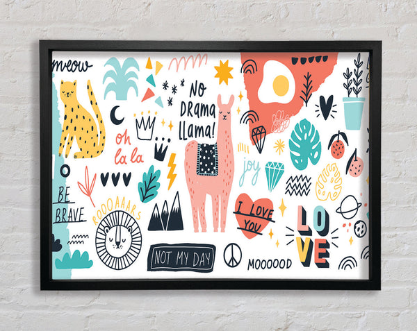 No Drama Llama Framed Print