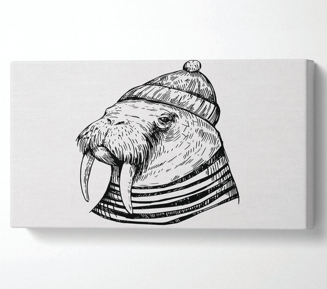  A Canvas Print of Hipster Walrus Canvas Art