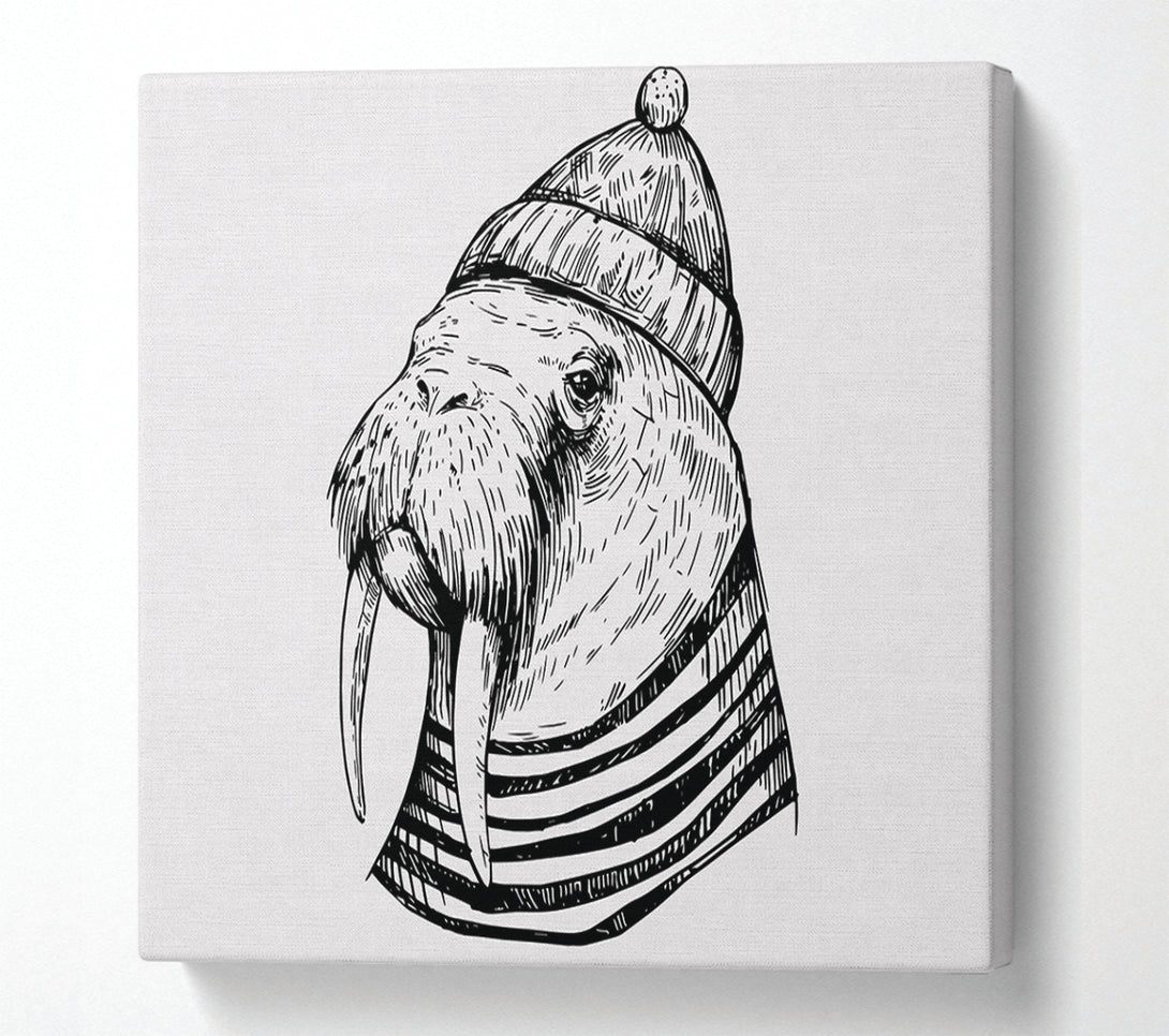  A Canvas Print of Hipster Walrus Canvas Art