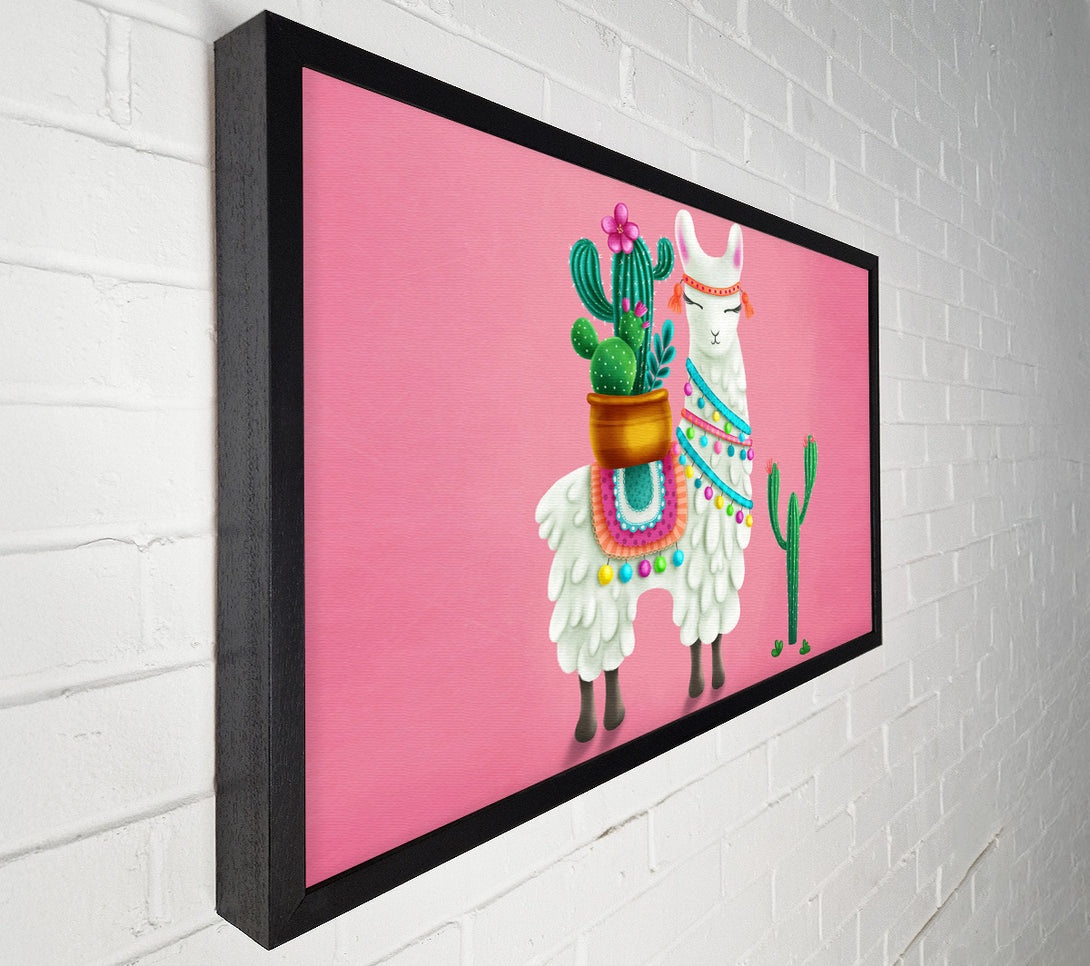  A Canvas Print of Llama Carrying Cactus Canvas Art