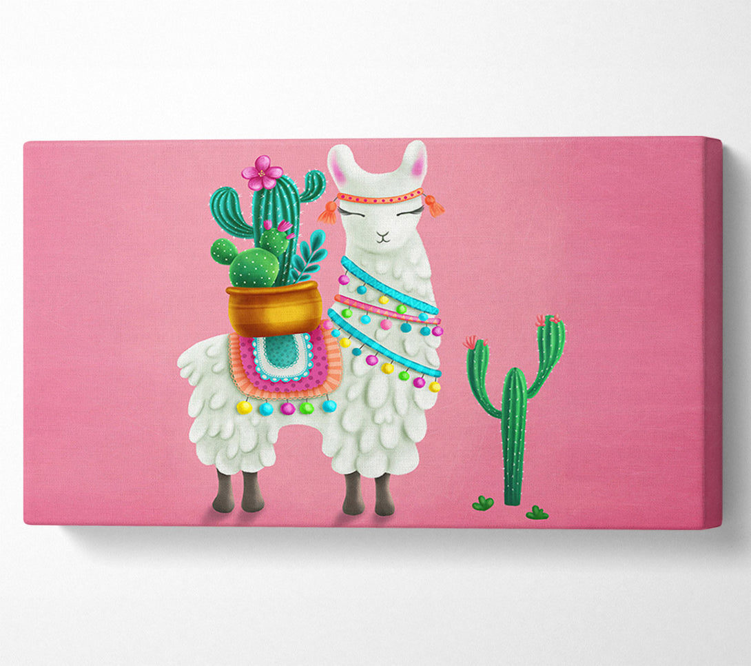  A Canvas Print of Llama Carrying Cactus Canvas Art