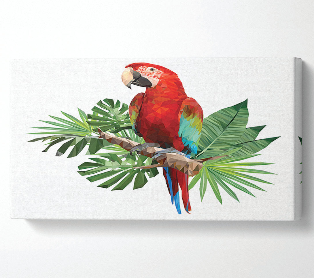  A Canvas Print of Parrot On A Branch Canvas Print