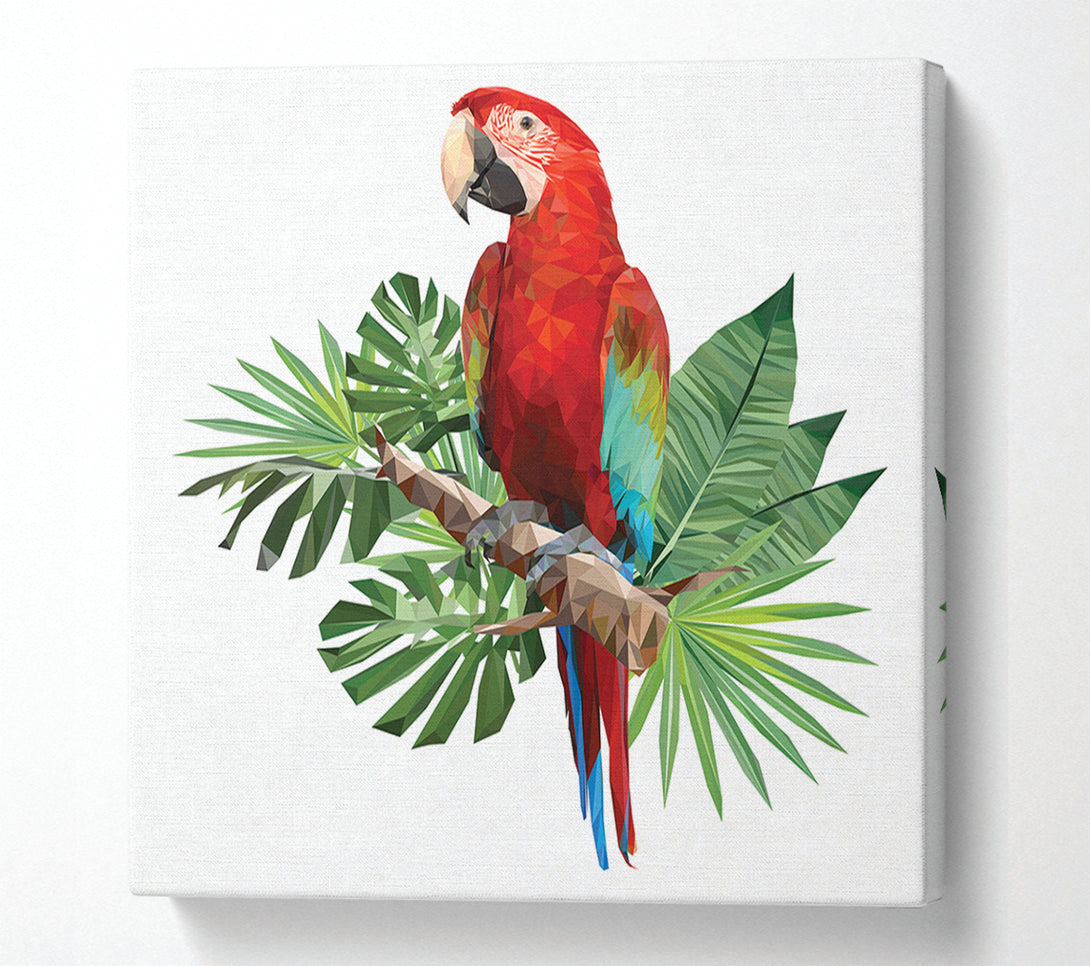  A Canvas Print of Parrot On A Branch Canvas Print