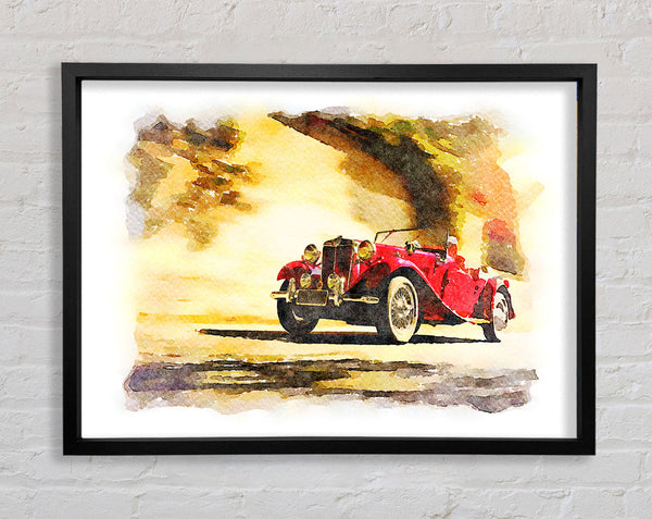 Vintage Car On The Beach Framed Print
