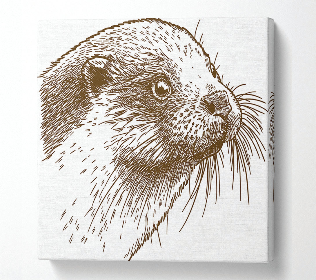  A Canvas Print of Otter Face Canvas Wall Art