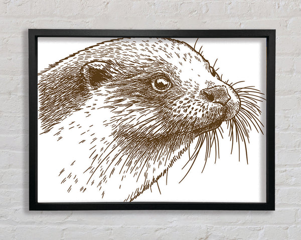 Otter Face Framed Print