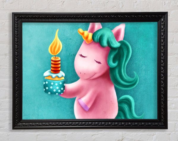 Birthday Cake Unicorn Framed Print