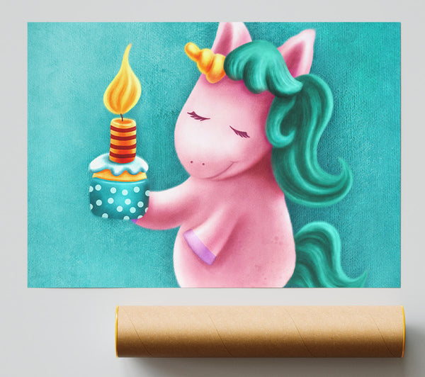 Birthday Cake Unicorn Giclee Print